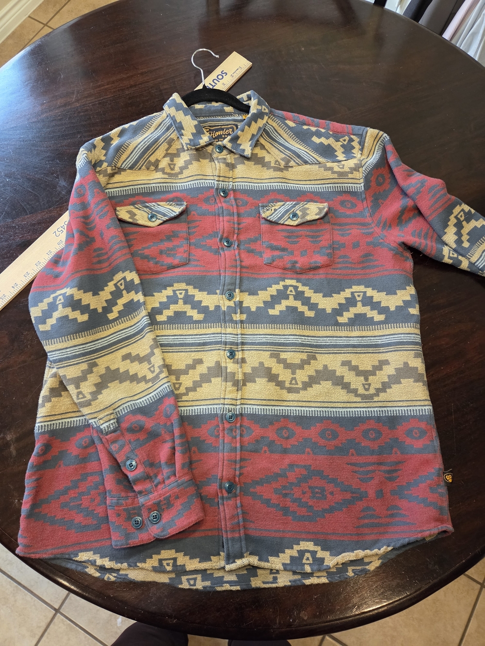 Howler Brothers Sheridan Flannel in Red & Tan
